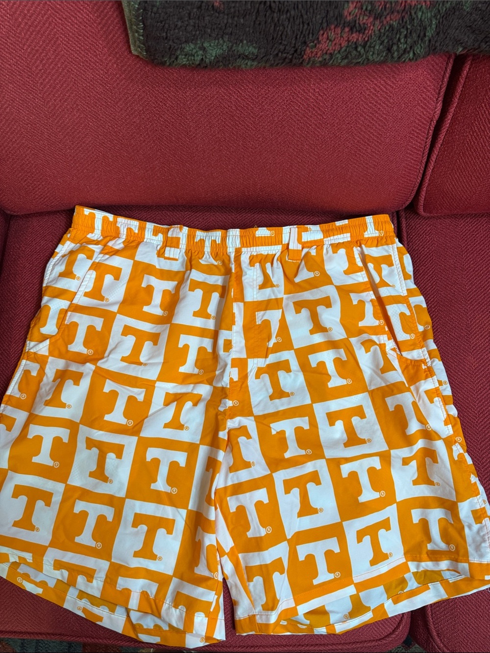 Columbia Men’s Orange and White Logo Hybrid Shorts